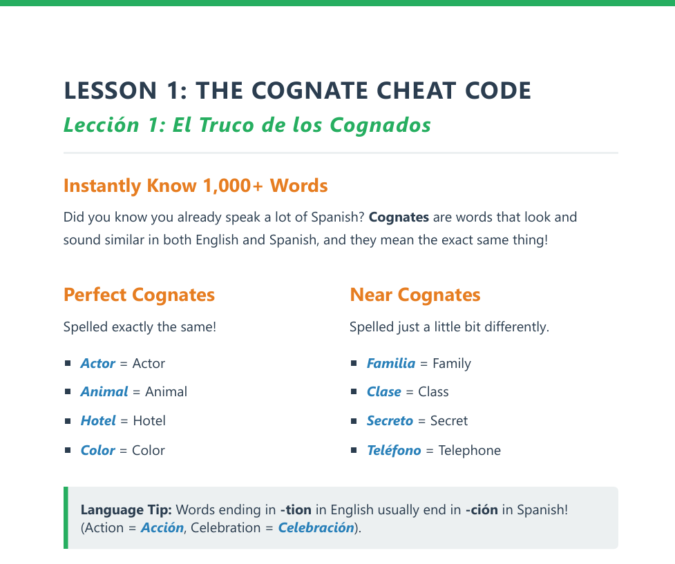 spanish lessons for american students