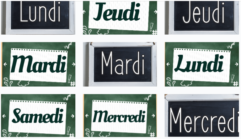 les jours de la semaine
