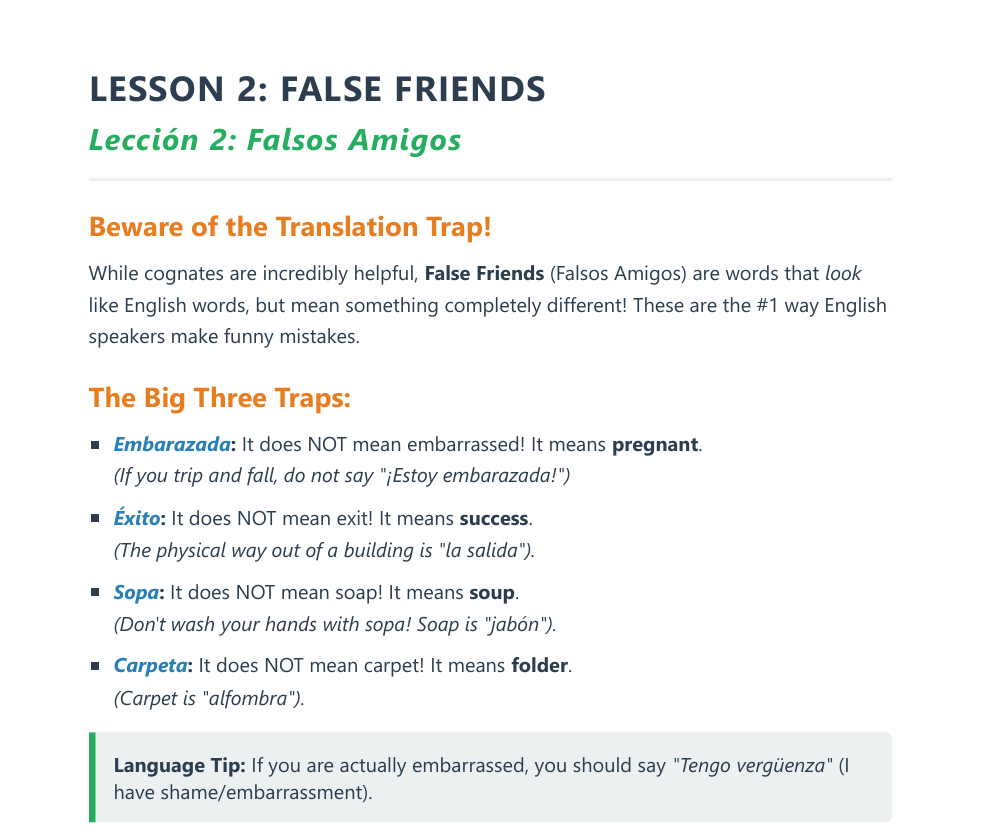 spanish lessons for american students